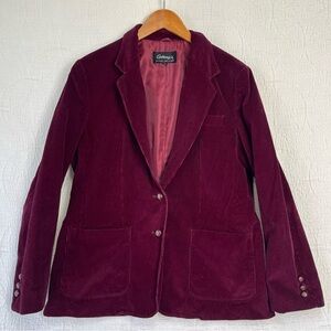 Vintage Anthonys Plum Corduroy Blazer 2 Button Jacket Women 18 Made in Japan